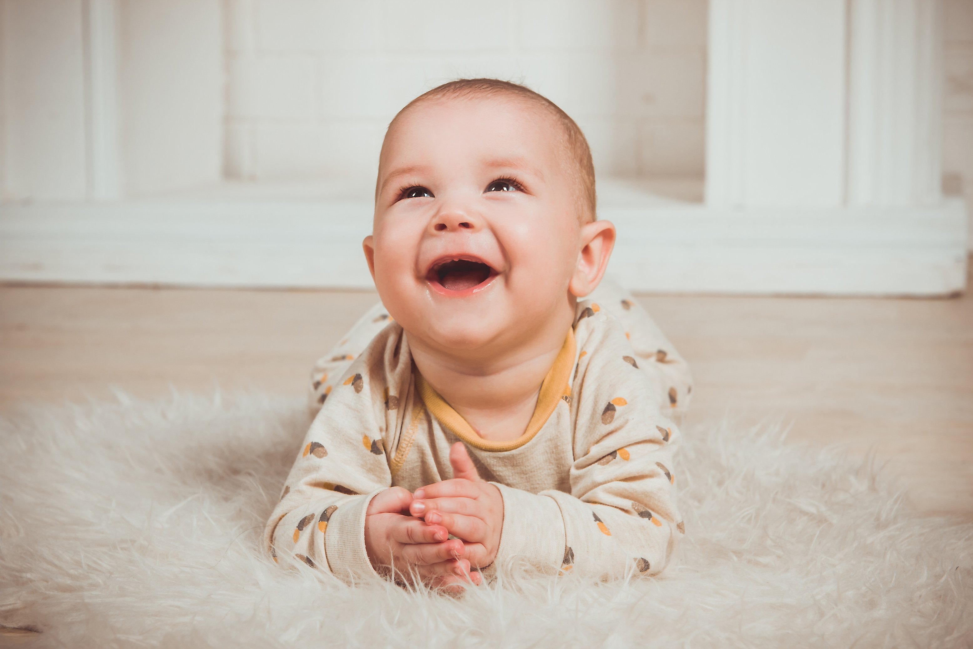 Cute Baby Crawling And Smiling